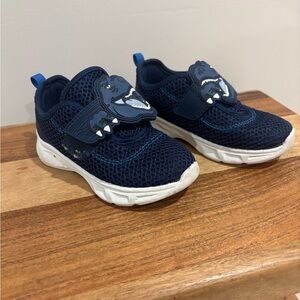 Kids Navy Blue Dinosaur Sneakers